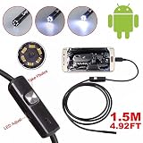 Android Smartphone USB Endoscope 3.0 MP CMOS HD Borescope Waterproof Inspection Camera Snake Camera for Samsung Galaxy/Note/SONY/Nexus/Android system with OTG function (1.5 Meter Cable 5.5 MM)