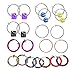 BodyJ4You 12PC Fake Earrings Clip On Hoop Faux Non Piercing Ear Cartilage Multicolor Jewelry Set