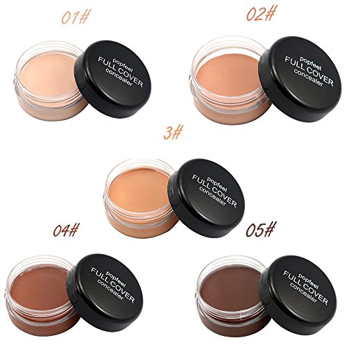 Promisen Popfee 5 Color Cover Natural Color Lasting Waterproof Concealer Face Makeup Concealer Foundation Palette Moisturizing Creamy 20g (B)