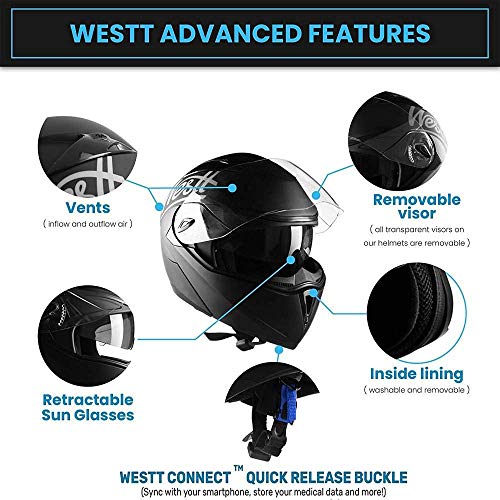 Westt Torque Motorcycle Helmet Modular Helmet Street Legal Motorcycle