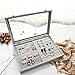 Wudygirl Clear Lid Earrings Ring Organizer Holder Velvet Jewelry Tray Display Showcase Storage 20 Pairs Earring Box Case Lockable（Ring Mix Earring Box）