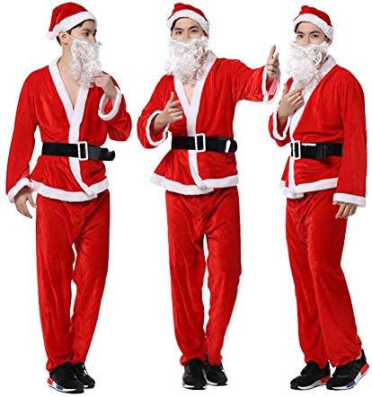 LovingRainbow Santa Claus Costume for Men male Holiday Outfits at Christmas Festival