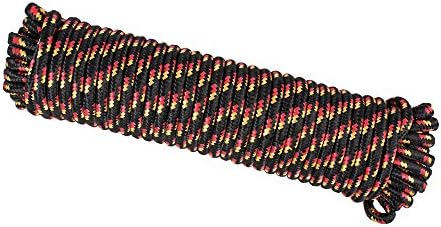 Wasons W102-5B Diamond Braided Utility Rope, 3/8-Inch x 100-Foot, Black