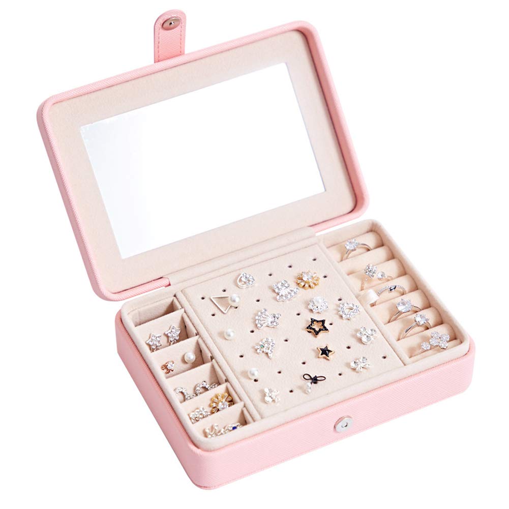 Kabinga Portable Earring Ring Jewellery Storage Box Multifunction PU Nail Board Ear Fresh and Simple, with Hook, Pink, Women's, Pink, M