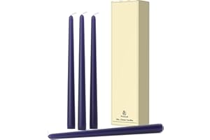 Pickood 10-Inch Tall Dripless Taper Candles Set of 4 - Navy Blue Tapered Candles, Perfect for Wedding,Christmas - Smokeless, Unscented, Long Burning - Hand Poured, Colored Tall Candlesticks