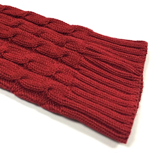 Wrapables Dress Up Cable Knit Leg Warmers with Cherry Red Costume