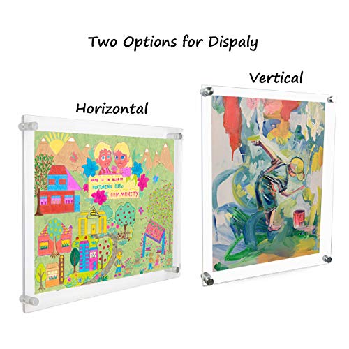 Wall Mount Floating 8x10 Picture Frames, Clear Acrylic 8 x 10 Picture