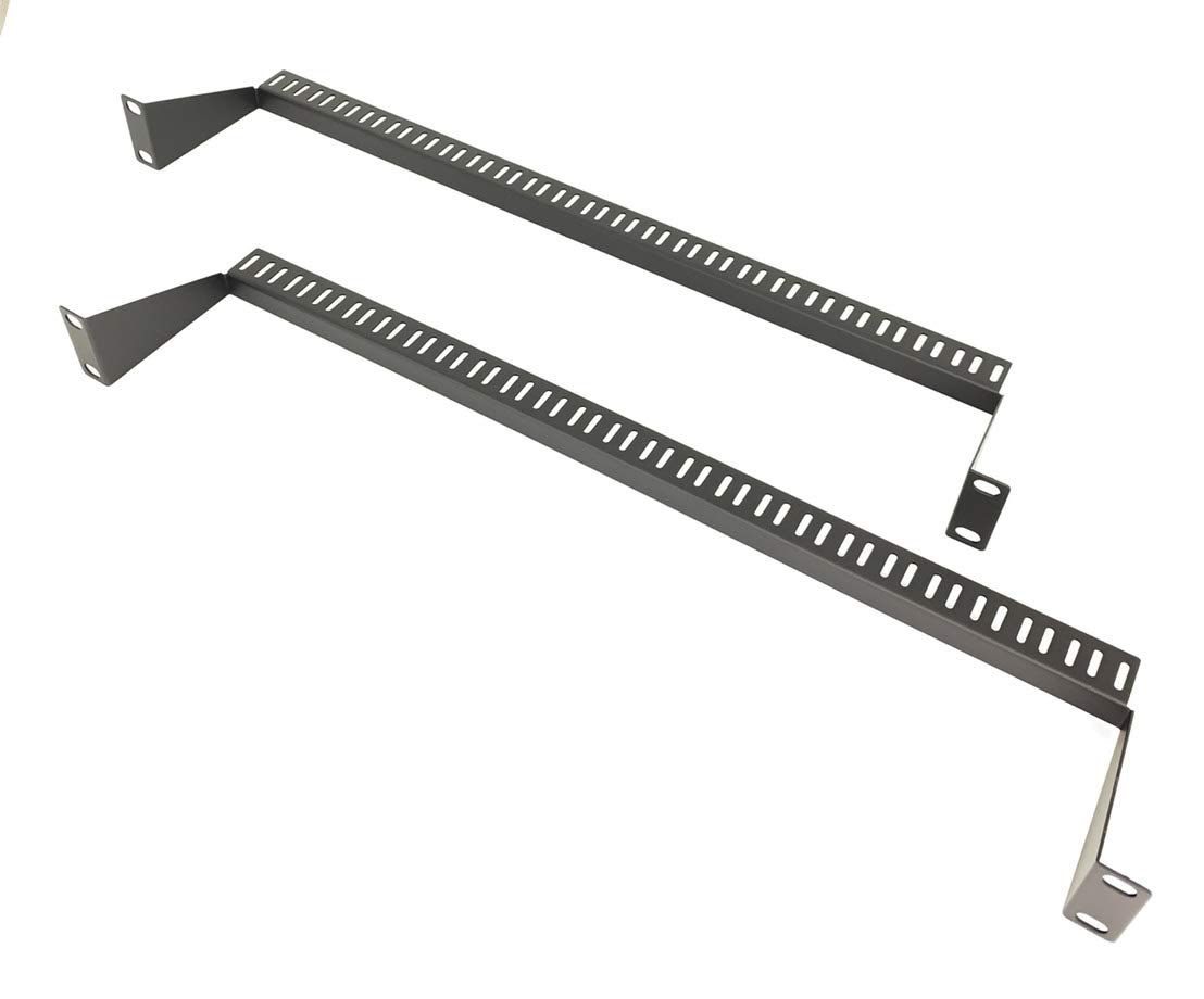 Metal Master - 2 Pack 1U Horizontal 19-Inch Rack Mount Cable Management Support Bar Bracket Cross Bar Panel Black 1U Cable Manager-Made in Taiwan