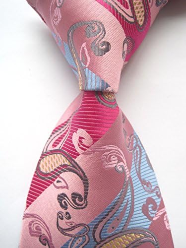 Scott Alain Creation - Neckties Shock Pink Paisley 100% New Jacquard Woven Silk Men's Tie Necktie