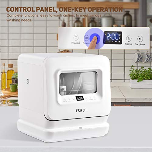 Frifer Portable Countertop Dishwashers, intelligent Automatic Mini