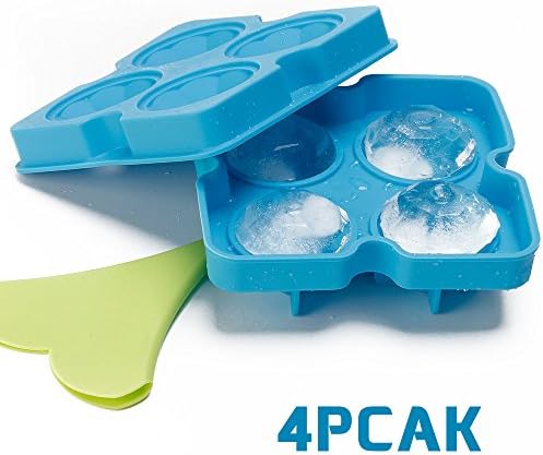 4 Pack Diamond-Shaped Silicone Ice Cube Trays with Lids, Bella Vino BPA-Free Stackable Easy Release Ice Molds Multifunctional Storage Containers for Ice, Whiskey, Candy and Chocolate (Blue-4Pack)