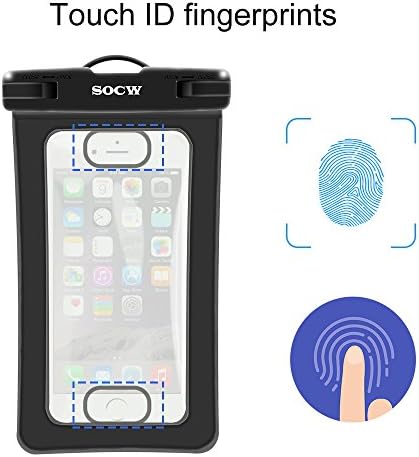 SOCW Waterproof Case,Cellphone Dry Bag with FingerPrint ID Compatible and Neck Strap for iPhone 7, 7 Plus 6, 6 Plus (black3)