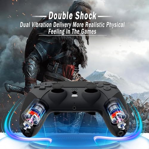 Wireless Pro Controller Compatible with PS4 /PS4 Pro/PS4 Slim Console, Gaming Remote with Built-in 800mAh Rechargeable Battery/Precise Joystick/Audio/Turbo/Advanced Buttons Programming
