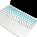 TOP CASE - Faded Ombre Series Keyboard Cover Silicone Skin Compatible with MacBook Pro 13 inch A1708 (No TouchBar) Release 2017 & 2016 / MacBook 12-inch Retina A1534 - Aqua Blue & White
