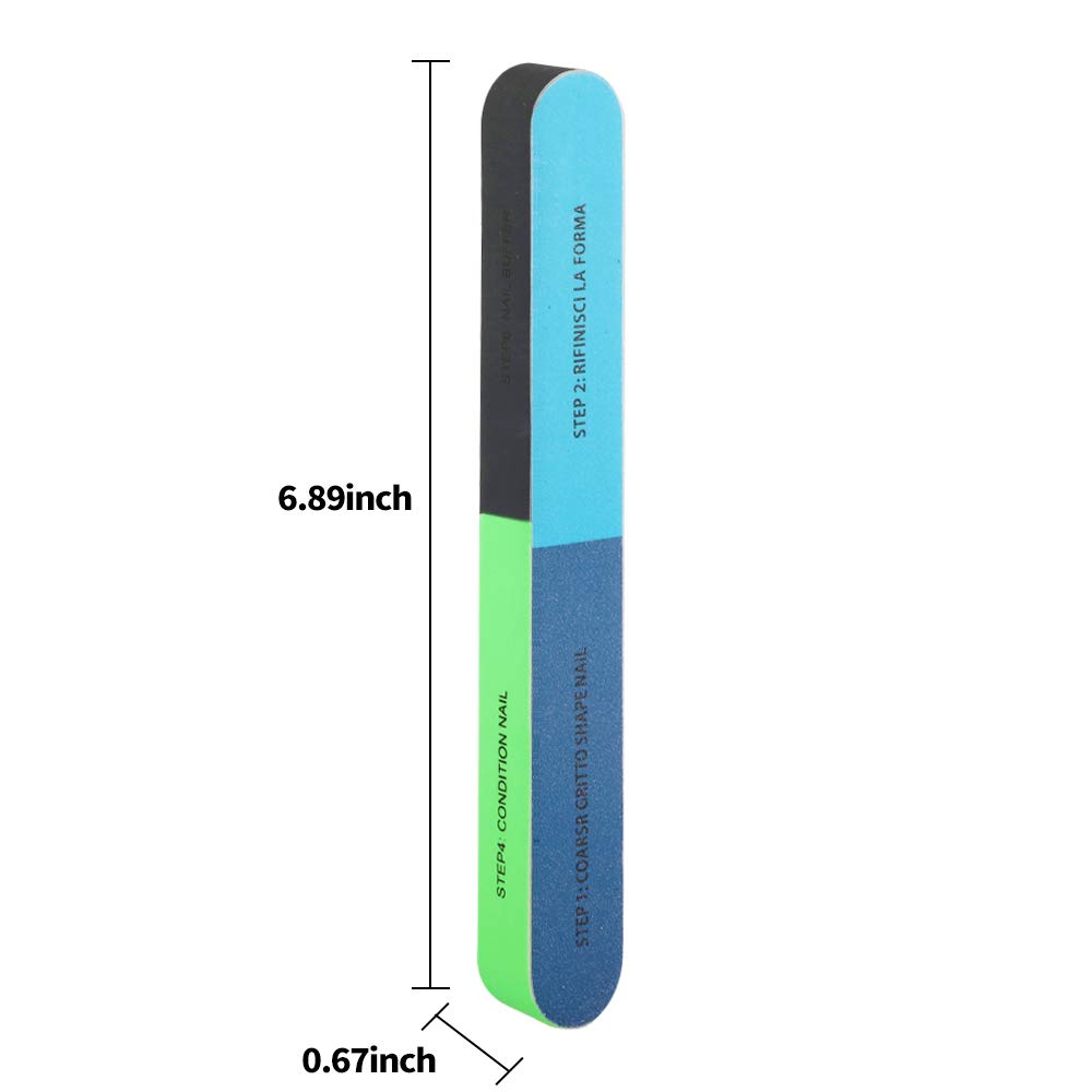 12 PCS 7 Way Nail File and Buffer Block, YIMICOO Professional Manicure Tools 7 Steps Emery Boards for Women Girls : Beauty