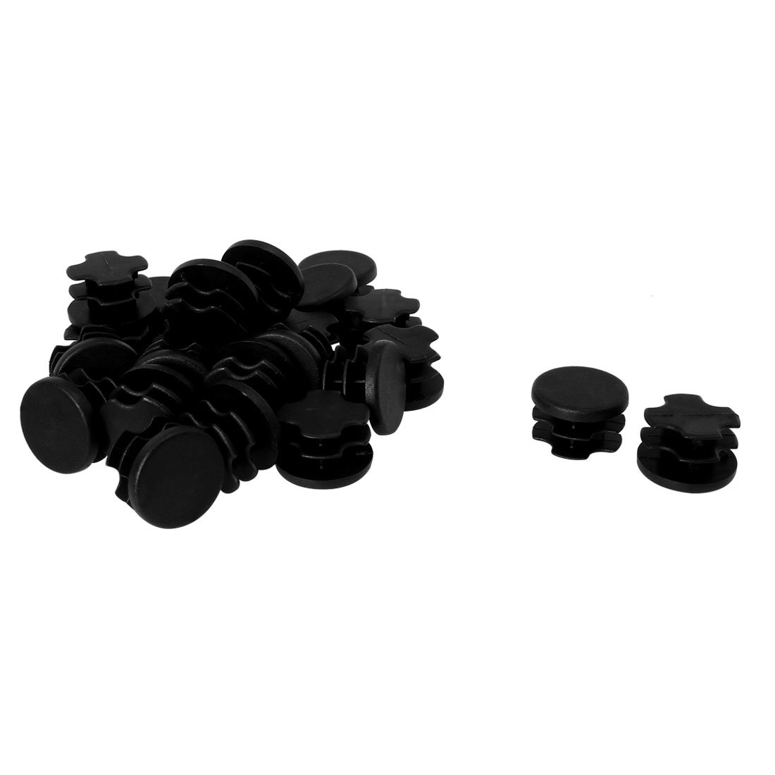 Sourcingmap Plastic Tube Inserts Pipe End Cover Bung Floor Protector 25pcs 0.71" Dia for Stools Steel Legs Feet