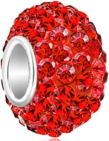 925 Sterling Silver Jan-Dec Birthstone Charms Swarovski Elements Crystal Sale Bead (Ruby July Birthstone)