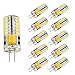 Bogao 10pcs Set G4 48 SMD LED White 220LM Light Crystal Bulb Lamps 3 Watt AC / DC 12V Equivalent to 20W Incandescent Bulb Replacement Halogen Bulbs 6000K