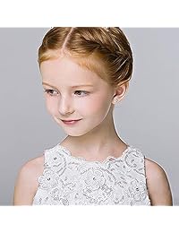 ORAZIO 3 Pairs Stainless Steel Flower Stud Earrings for Women Girls Cute Children Cubic Zirconia Earrings Set