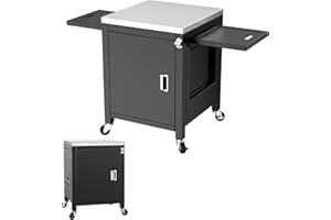 BBQMALL Outdoor Kitchen Island with Storage Cabinet 75-Gallon - Stainless Steel BBQ Grill Table, Rolling Prep Station with Side Shelves 250LBS Load Movable Bar Cart for Patio & Garden