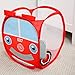 Smart Design Kids Pop Up Organizer with Animal Print - VentilAir Mesh Netting - for Toddlers, Baby Clothes, Plushies, and Toys - Home Organization - Cube - 10.5 x 11 Inch - Red Fire Truck