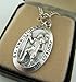 Silver Toned Base Saint Christopher Travel Transportation Medal, 1 3/8 Inch