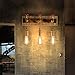 KunMai Vintage Metal Water Pipe Edison Bulb Hanging Indoor Wall Light Sconce Fixture Retro Style (3-Light)