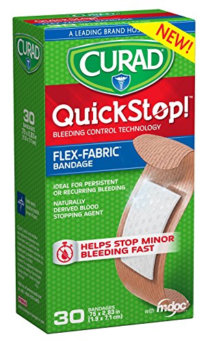 Curad quickstop instant clotting technology flex-fabric…