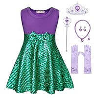 HenzWorld Little Mermaid Costumes Dress Halloween Party Accessories 4-5 Years