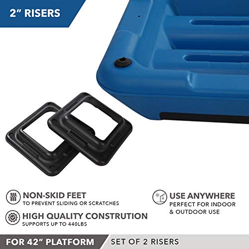 Aerobic-Exercise-Step-Platform-by-Day-1-Fitness--6-OPTIONS-28in-CIRCUIT-SIZE-STEP-or-42in-HEALTH-CLUB-SIZE-with-2-or-4-RISERS-or-ADDITIONAL-RISERS-Non-Slip-and-Shock-Absorbing-Surface