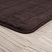 Bathroom Rug Set-2-Piece Memory Foam Bathmats-Striped Microfiber Top-Non-Slip Absorbent Runner for Shower, Tub, Sink or Kitchen by Lavish Home (Brown)
