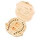 Austor Baby Teeth Box Wooden Tooth Album Keepsake Souvenir Box Organizer for Boy