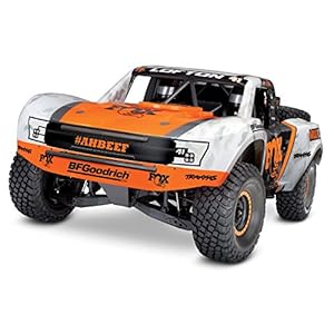 Traxxas Unlimited Desert Racer 4X4 RC Race Truck, White, Orange