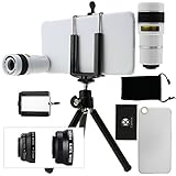 CamKix Camera Lens Kit for iPhone 6 Plus / 6S Plus including an 8x Telephoto Lens / Fisheye Lens / 2in1 Macro and Wide Angle Lens / Tripod / Phone Holder / Hard Case / Velvet Bag / Cleaning Cloth