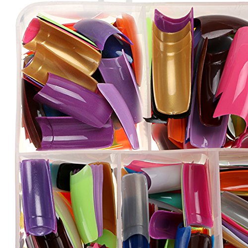 Baisidai 540 Pcs 27 Color French False Acrylic Gel Nail Art Tips Half with Box Salon Set - Thumbnail 4