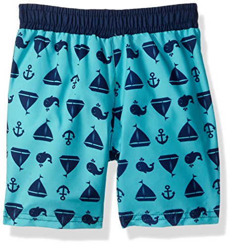 Baby Buns Baby Boys Two Piece Come Sail Away Rashguard Swimsuit Set, Multi, 18M