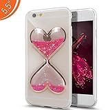 Urberry Iphone 7PLUS Case, Clear Gel Liquid Case, Sparkle Love Heart, Creative Design Flowing Liquid Floating Luxury Bling Glitter Sparkle Hard Case for 5.5 inch iPhone 7PLUS with a Screen Protector