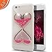 Urberry Iphone 7PLUS Case, Clear Gel Liquid Case, Sparkle Love Heart, Creative Design Flowing Liquid Floating Luxury Bling Glitter Sparkle Hard Case for 5.5 inch iPhone 7PLUS with a Screen Protector