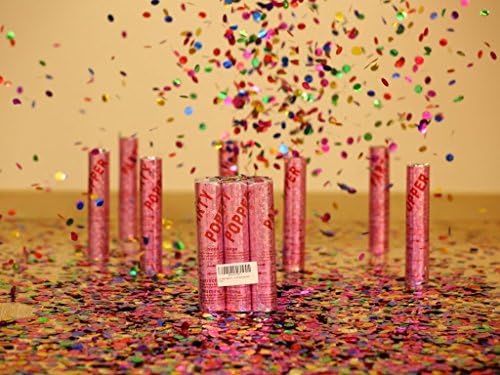 Siri Party Poppers Accessory 8"' inch Size (Set of 6) - Spring Loaded, No Fireworks, Perfectly Safe - Enjoy the flower rain - Indoor &amp; outside useful For any occassion