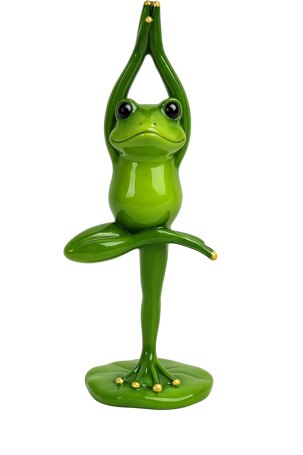 JRose Collections Yoga Frog Figurine Ornament – Resin Zen Meditation Statue in Tree Pose – Relaxation Home Décor for Yoga Room, Living Room, Desk, Shelf, Meditation Corner (Yoga Frog D)