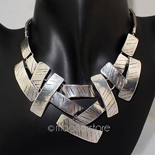 GEZICHTA Women's Necklace, Vintage Chain Alloy Metal Necklace, Charm Collar Choker Pendant Bib Necklace(silver)
