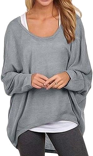 Losver Women's Casual Loose Pullover Knit Tunic Hooded Sweater Tops GreyUS X-Small