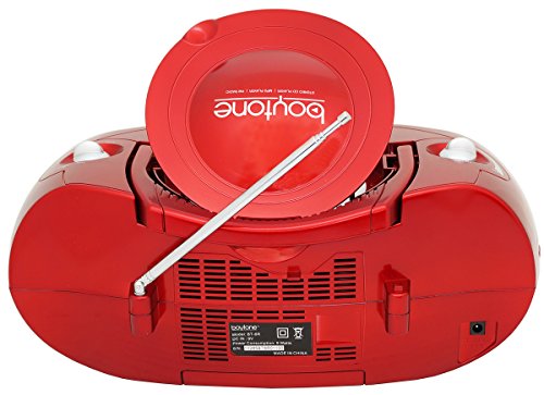 Boytone-BT-6R-CD-Boombox-Red-Metallic-color-Edition-Portable-Music-System-with-CD-Player-USBSDMMC-Slot-Digital-FM-Radio-with-Auxiliary-in-Headphone-Jack-ACDC-110220