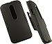 Moto G 3rd GEN CASE with Clip, NAKEDCELLPHONE'S Black Ribbed Rubberized Hard Shell Cover + Belt Hip Holster Stand for Motorola Moto G 3rd GEN (XT1540, XT1541, XT1548, XT1550) Moto G3