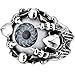 Men's Vintage Gothic Biker Dragon Claw Evil Devil Eye Skull Stainless Steel Ring Grey White Black Silver Size 13