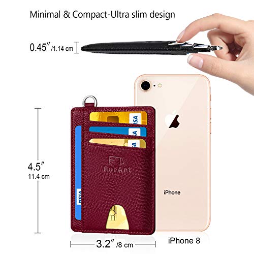 FurArt Slim Minimalist Wallet, Front Pocket Wallets, RFID Blocking, Credit Card Holder with Disassembly D-Shackle
