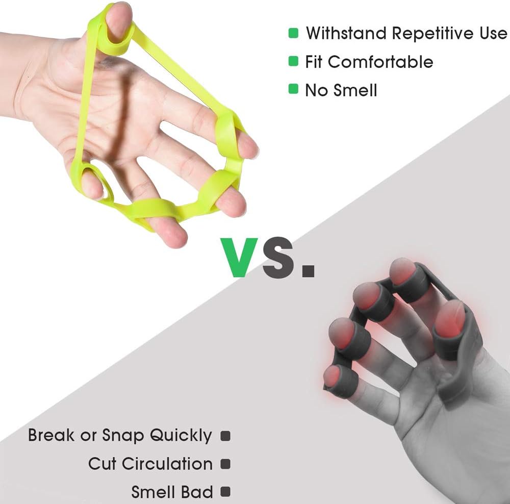 Hand Grip Strengthener, Finger Exerciser, Grip Strength Trainer (6 PCS) NEW MATERIAL Forearm grip workout, Finger Stretcher, Relieve Wrist & Thumb Pain, Carpal tunnel, Great for Rock Climbing and More: Health & Personal Care
