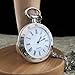 YouYouPifa Fashion Silver Roman Numerals Engraved Round Big Pocket Watch