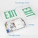 TORCHSTAR Green LED Exit Sign with Emergency Lights, UL 924, Emergency Exit Light with Battery Backup, Adjustable Heads, Fire Exit Sign with Lights, Double Face, AC 120/277V, Damp Location, Pack of 2