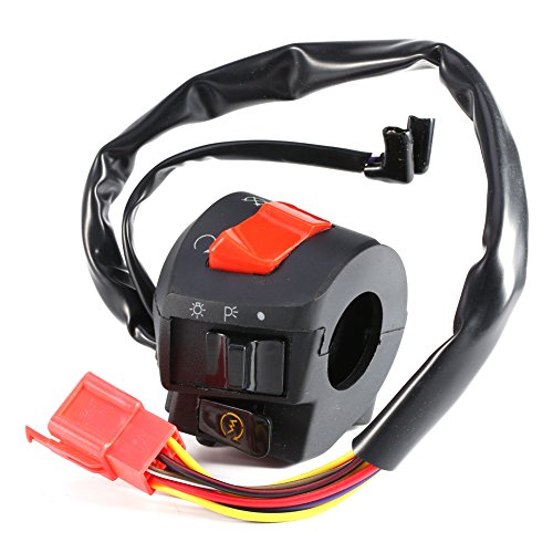 Motorcycle Switch Assembly, Universal 7/8'' Motorcycle Left Right Handlebar Headlight Horn Turn Signal Light ON/OFF Control Start Switch